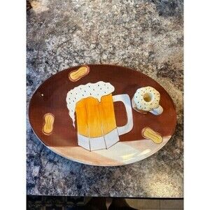 Beer‎ platter with toothpick holder